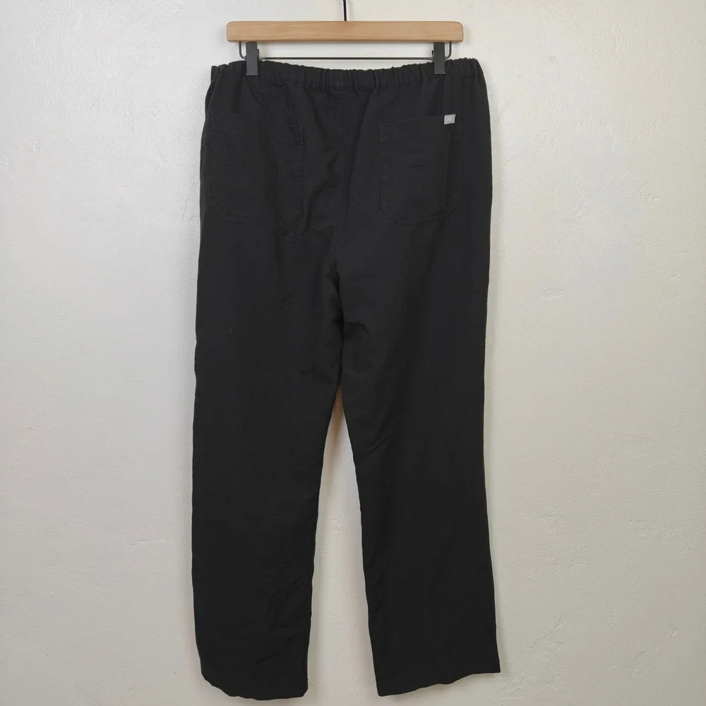 FIGS Mens Pisco Pant XL Black Technical Collection Drawstring Scrub Straight Leg